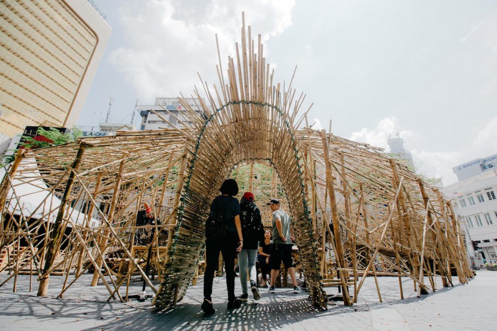 HuRu-HaRa Kubah by Andi Ramdani - Interactive Bamboo Installation at Medan Pasar